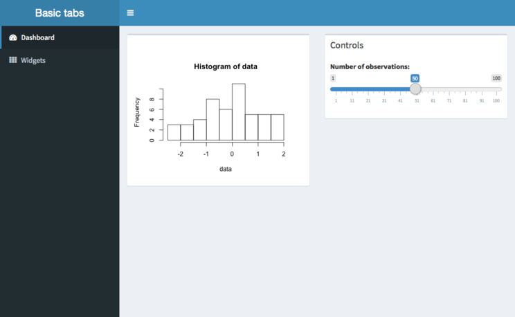 Basic dashboard with tabs 1