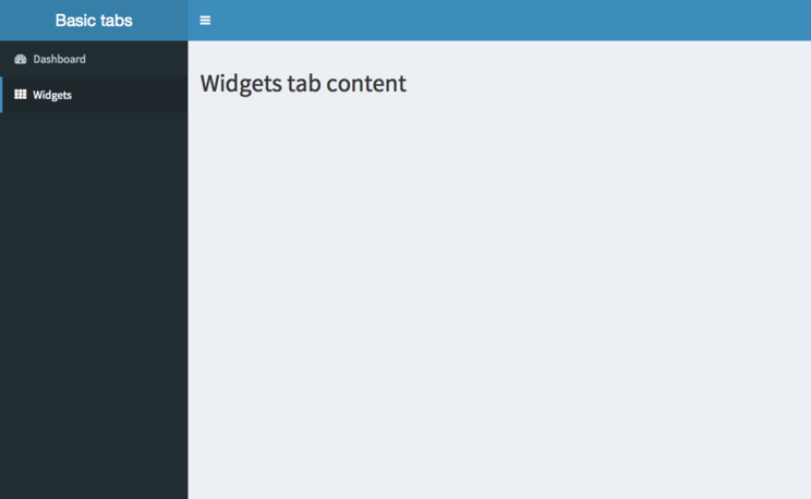 Basic dashboard with tabs 2