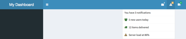 Notifications menu